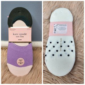 NWOT KATE SPADE NON SLIP HEEL SOCKS (3 PACK VARIETY) - SHOE SIZE 4-10